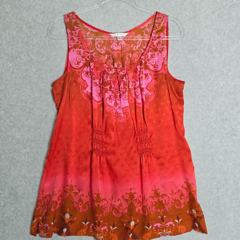 CAbi Pink and Red Tank Top